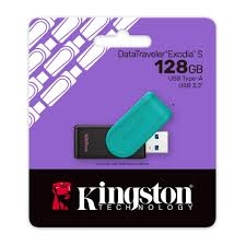 Atmintinė Kingston DataTraveler Exodia 128GB USB 3.2 Juoda-mėtinė sp