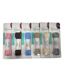 Raišteliai batams įv.spalvų 1cm x 140cm