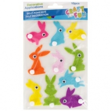 Dekoratyviniai lipdukai išveltinio Craft-Fun Zuikučiai 10vnt.