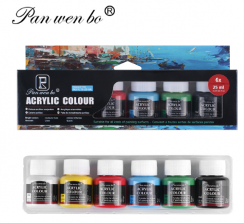 Akriliniai dažai 6sp x 25ml Pan wen bo