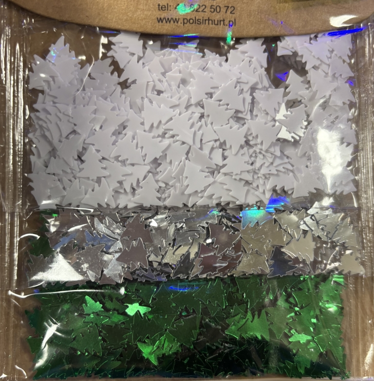 Dekoracija KONFETI 5g x 3 sp. Eglutės, PENWORD