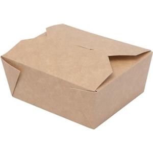 Vienkartinė dėžutė maistui Lunch, šv. ruda, popierius, 14 x 10 x 5 cm, 1 vnt