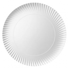 Vienkartinė lėkštė, balta, popieriusn be dangos, D 30 cm, 100 vnt