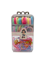 Gumytės ir segtukai įvairių spalvų dėžutėje