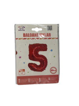 Balionas folijos skaičius 5 raudonos sp.40cm
