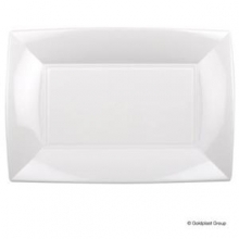 Vienkartinės lėkštės NICE, PP, baltos 34,5x23 cm, 6 vnt