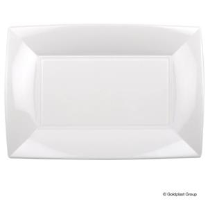 Vienkartinės lėkštės NICE, PP, baltos 34,5x23 cm, 6 vnt