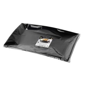 Vienkartinės lėkštės NICE, PP, juodos, 34.5*23 cm, 6 vnt.