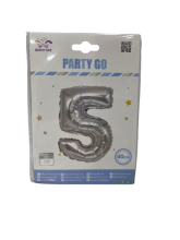 Balionas folijos skaičius 5 sidabro sp.40cm