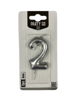 Gimtadienio žvakutė skaičius 2 sidabro sp.