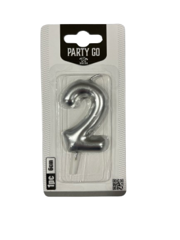 Gimtadienio žvakutė skaičius 2 sidabro sp.