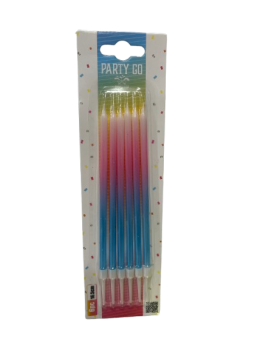 Žvakutės gimtadieniui įvairiaspalvės 6vnt.16,5cm