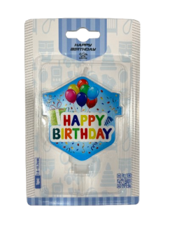 Žvakė-dekoracija tortui mėlynos sp.1vnt.7,4x11,7cm