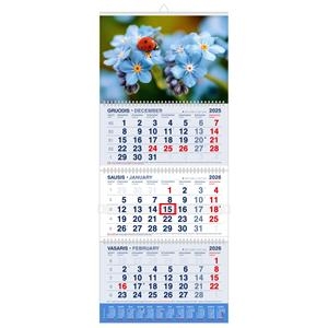 Pakabinamas kalendorius 3 dalių su spirale.2026m.
