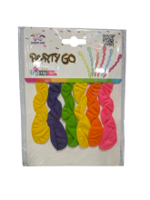 Balionai įv.spalvų banguoti 6vnt