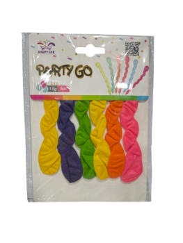 Balionai įv.spalvų banguoti 6vnt