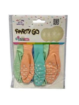 Balionai pastelinių sp.su taškeliais 6vnt.30cm