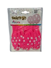 Balionai rožinės sp.su taškeliais 6vnt.30cm