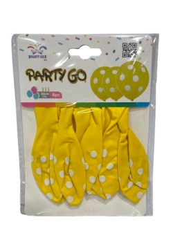 Balionai geltonos sp. su taškeliais 6vnt.30cm