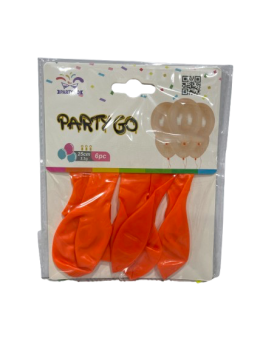 Balionai neoninės oranžinės sp.6vnt.25cm