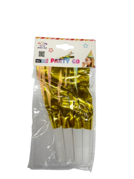 Švilpukas gimtadieniui aukso sp.4vnt.19,5cm