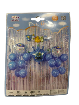 Balionų rinkinys gimtadieniui žydros sp.16vnt.