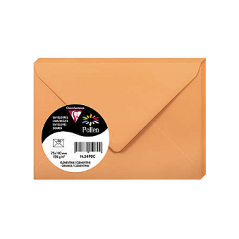 Dekoratyvinis vokas POLLEN, Clairefontaine, 75x100mm, 120gsm, oranžinės sp