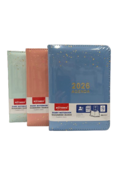 Darbo knyga 2026 m A6 PU odinis viršelis rožinė arba mėlyna sp anglų kalba MOTARRO