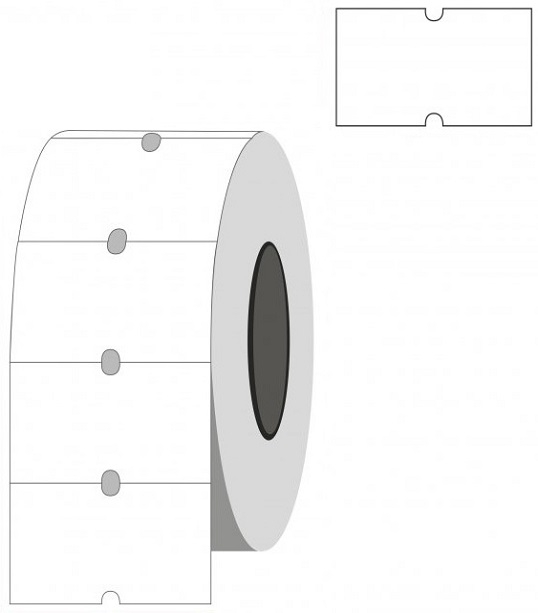 Lipnios etiketės į kainų ženklintuvus, 21,5x12mm, 1000 etik., baltos sp.