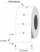 Lipnios etiketės į kainų ženklintuvus, 21,5x12mm, 1000 etik., baltos sp.
