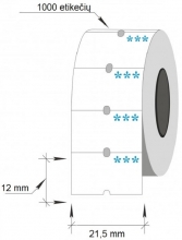 Lipnios etiketės į kainų ženklintuvus, 21,5x12mm, stipraus lipnumo, 1000 etik., baltos sp.
