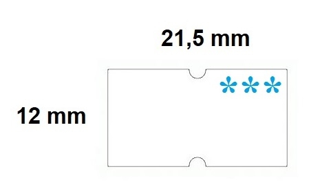 Lipnios etiketės į kainų ženklintuvus, 21,5x12mm, stipraus lipnumo, 1000 etik., baltos sp.