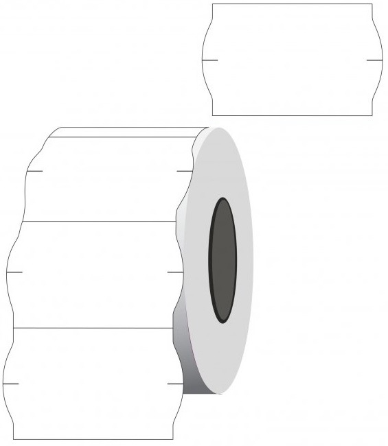 Lipnios etiketės į kainų ženklintuvus, 26x16mm, banguot., 1000 etik., baltos sp.
