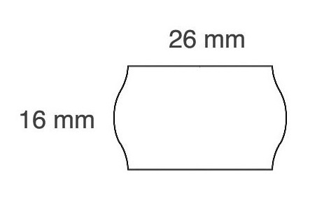 Lipnios etiketės į kainų ženklintuvus, 26x16mm, banguot., 1000 etik., baltos sp.
