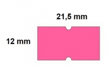 Lipnios etiketės į kainų ženklintuvus, 21,5x12mm, 1000 etik., avietinės sp.