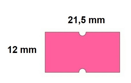 Lipnios etiketės į kainų ženklintuvus, 21,5x12mm, 1000 etik., avietinės sp.