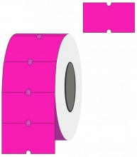 Lipnios etiketės į kainų ženklintuvus, 21,5x12mm, 1000 etik., avietinės sp.