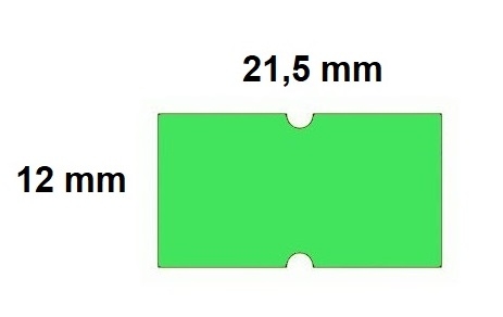 Lipnios etiketės į kainų ženklintuvus, 21,5x12mm, 1000 etik., žalios sp.