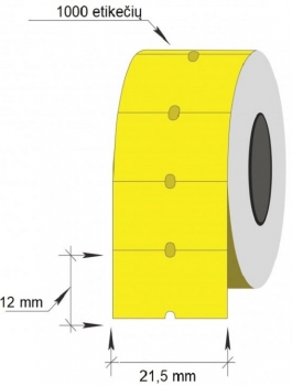 Lipnios etiketės į kainų ženklintuvus, 21,5x12mm, 1000 etik., geltonos sp.