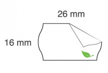 Lipnios etiketės į kainų ženklintuvus, 26x16mm, silpno lipnumo, banguot., 1000 etik., baltos sp.