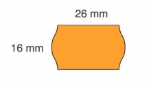Lipnios etiketės į kainų ženklintuvus, 26x16mm, banguot., 1000 etik., oranžinės sp.