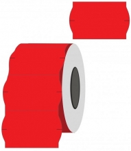 Lipnios etiketės į kainų ženklintuvus, 26x16mm, banguot., 1000 etik., raudonos sp.