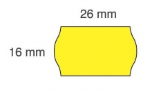 Lipnios etiketės į kainų ženklintuvus, 26x16mm, banguot., 1000 etik., geltonos sp.