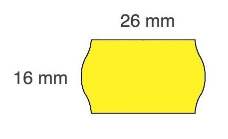 Lipnios etiketės į kainų ženklintuvus, 26x16mm, banguot., 1000 etik., geltonos sp.