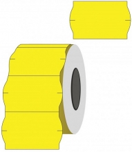 Lipnios etiketės į kainų ženklintuvus, 26x16mm, banguot., 1000 etik., geltonos sp.