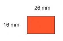 Lipnios etiketės į kainų ženklintuvus, 26x16mm, stačiak., 1000 etik., raudonos sp.