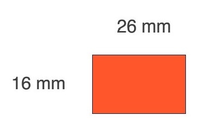 Lipnios etiketės į kainų ženklintuvus, 26x16mm, stačiak., 1000 etik., raudonos sp.
