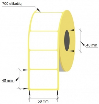 Lipnios etiketės, 1-58x40/40-700 etik. baltos sp.