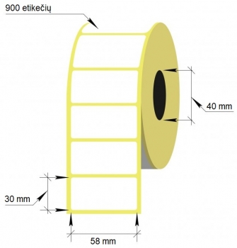 Lipnios etiketės 1-58x30-40-900 thermal eco