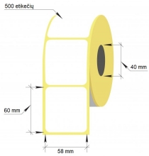 Lipnios etiketės 1-58x60x40 500 etketčių thermal eco
